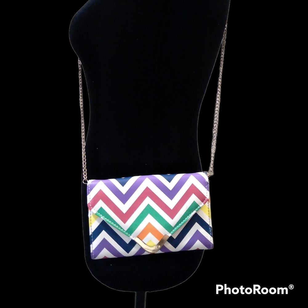 Misc. Small Multi-Colored Design Snap Clutch Purs… - image 1